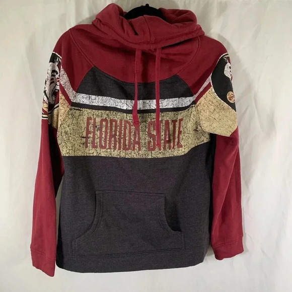 Rivalry Threads Tops - Florida State Hoodie Women's Medium Red Black Drawstring Front Pocket